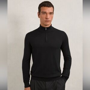 Reiss Black Half-Zip Sweater